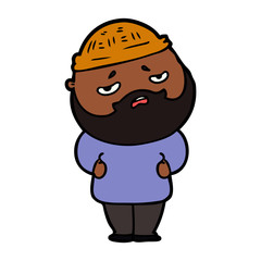 cartoon worried man with beard