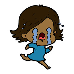 cartoon woman crying