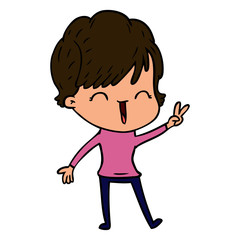 cartoon laughing woman