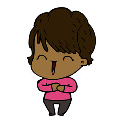 cartoon laughing woman