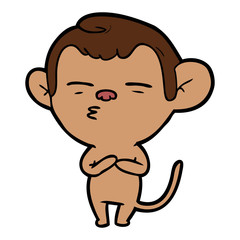 Obraz premium cartoon suspicious monkey