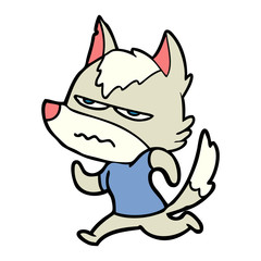 cartoon annoyed wolf
