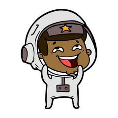 cartoon laughing astronaut