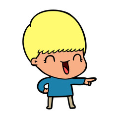 happy cartoon boy