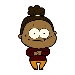 cartoon happy old woman