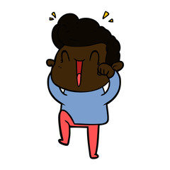 cartoon excited man