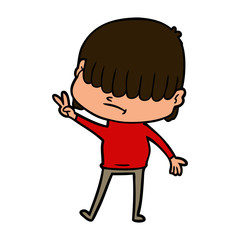 cartoon boy with untidy hair