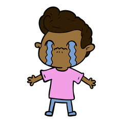cartoon man crying