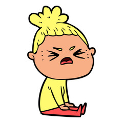 cartoon angry woman