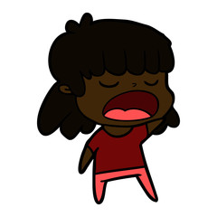 cartoon woman talking loudly