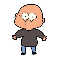 Obraz premium cartoon bald man staring