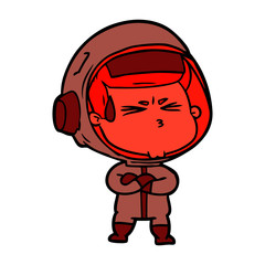 cartoon stressed astronaut