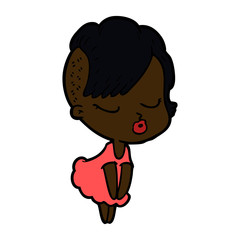 cartoon pretty hipster girl