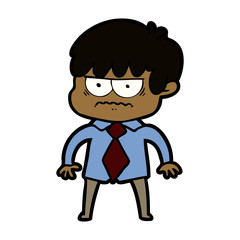 annoyed cartoon boy