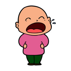 Obraz premium cartoon shouting bald man