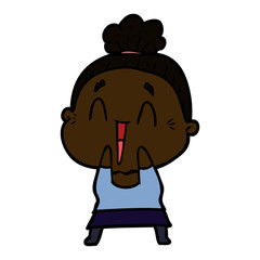 cartoon happy old lady