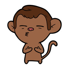 cartoon suspicious monkey