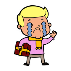 Fototapeta premium cartoon man crying