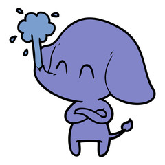 cute cartoon elephant spouting water