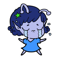 cartoon crying alien girl