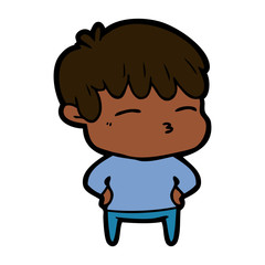 cartoon curious boy