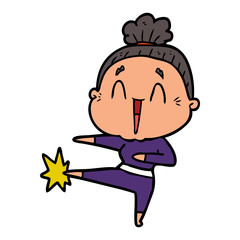 cartoon happy old lady