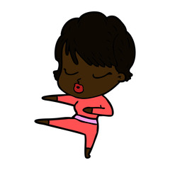 cartoon woman with eyes shut