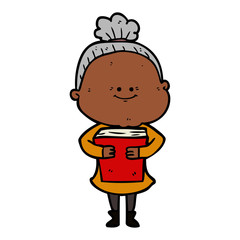 cartoon happy old woman