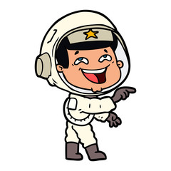 cartoon laughing astronaut