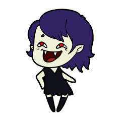 cartoon laughing vampire girl