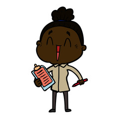 cartoon happy old lady