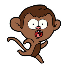Fototapeta premium cartoon shocked monkey