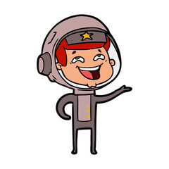cartoon laughing astronaut
