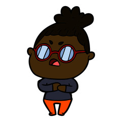 cartoon annoyed woman