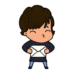 cartoon woman thinking