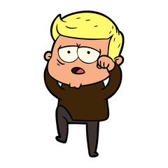 Fototapeta premium cartoon tired man