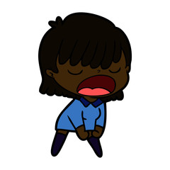 cartoon woman talking loudly