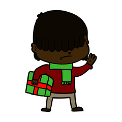 cartoon boy with untidy hair