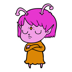 cartoon alien girl