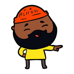 cartoon happy bearded man