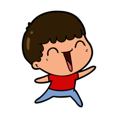 cartoon happy man laughing