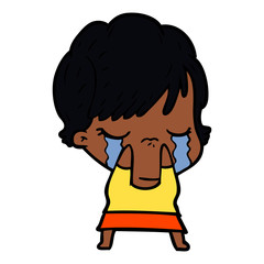 cartoon woman crying