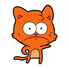 cartoon nervous cat