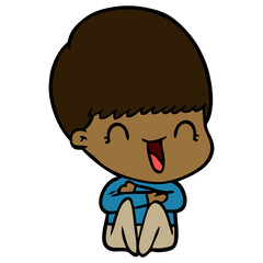 happy cartoon boy