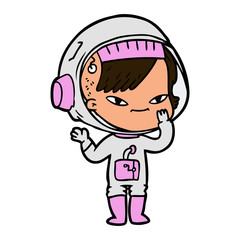 cartoon astronaut woman