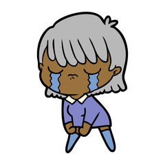 cartoon woman crying