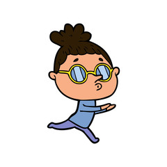 cartoon woman wearing glasses