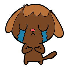 cute cartoon dog crying