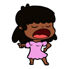 cartoon woman talking loudly