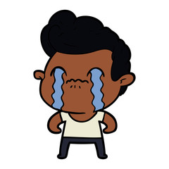 Fototapeta premium cartoon man crying